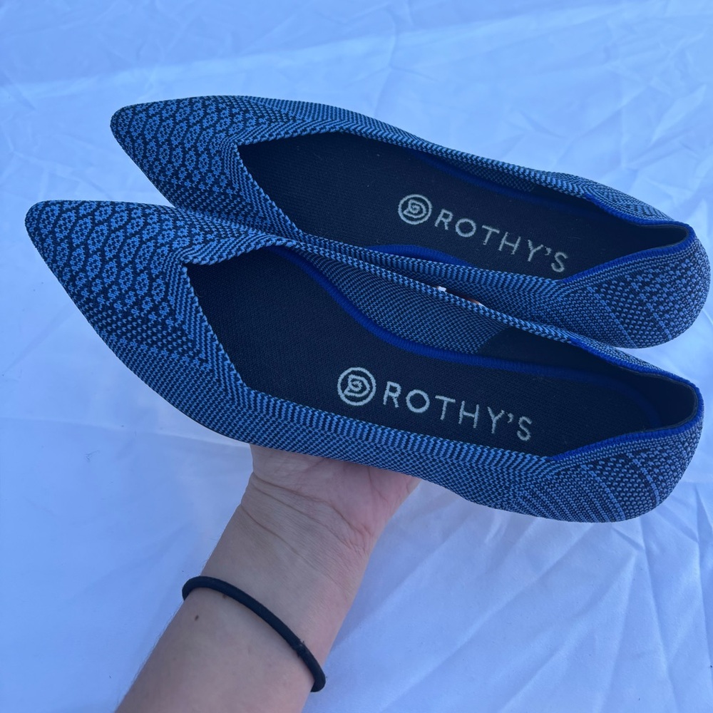 Rothy’s The Point Lapis Python Ballet Flat Size 9… - image 5